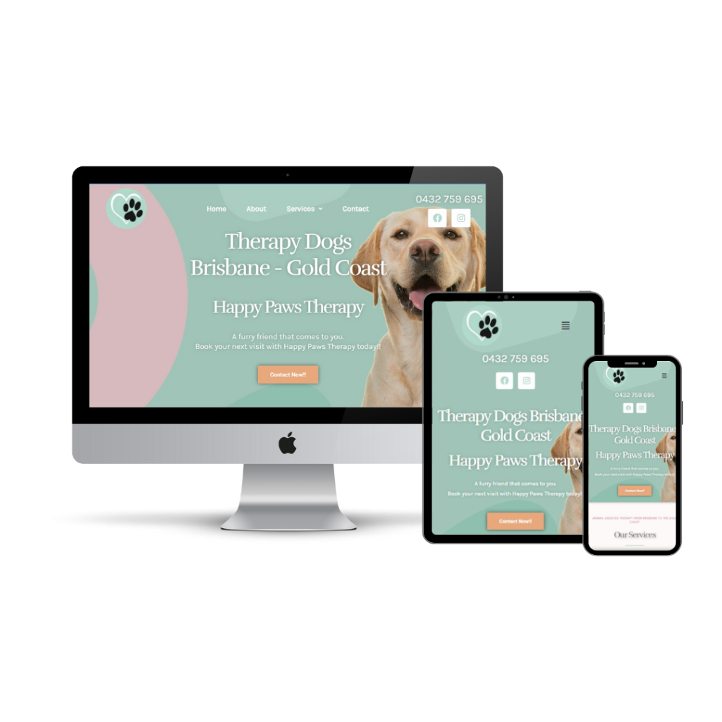 gold coast web design project - Happy Paws Therapy